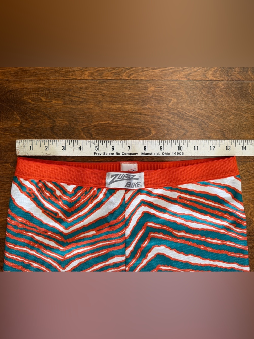 Vtg Bike Zubaz Shorts Men’s Large Miami Dolphins Zebra Striped USA EUC - Picture 3 of 6